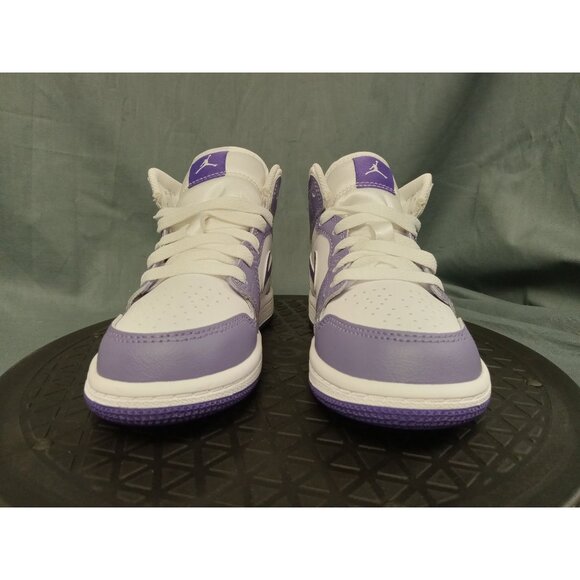 Jordan 1 Mid (PS) Leather Girls Purple White Size 1Y BRAND NEW IN BOX! - Picture 3 of 11